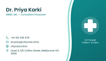 Medica business card template