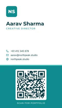 Tall QR business card template