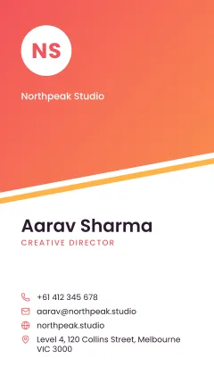 Tall Split business card template
