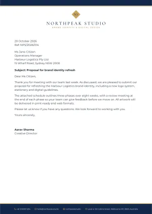 Executive Navy & Gold letterhead template