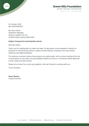 NGO / Non-profit letterhead template