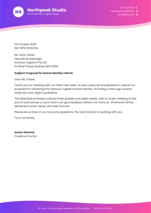 Wave Creative letterhead template